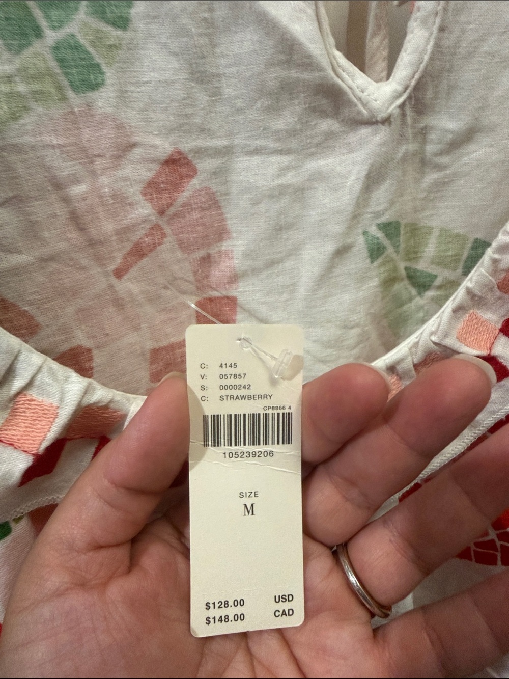 Anthropologie | Celandine embroidered open back mini strawberry dress NWT Sz M - Picture 8 of 9